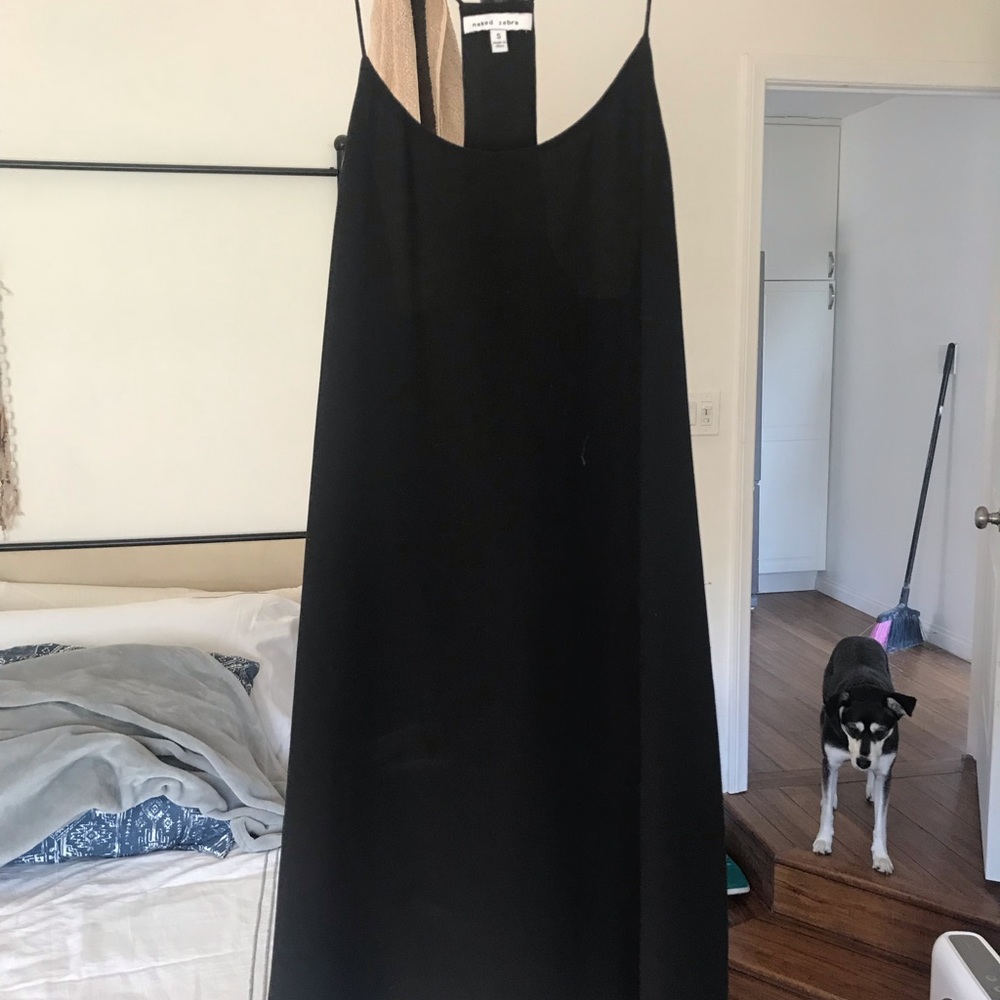 Black strapping mini dress